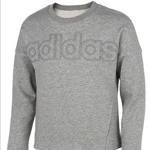 Adidas Girls Heather Linear Crewneck sweatshirt